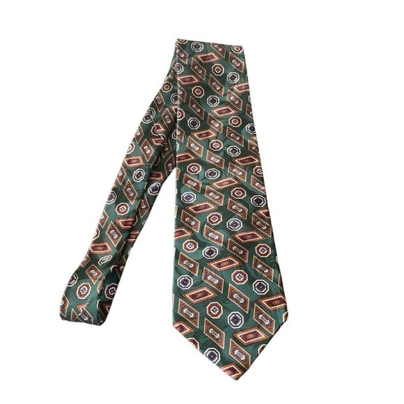 Pre Owned Men’s Geoffrey Beene Tie Neck Tie Necktie 100% Silk From Italy USA - Picture 1 of 5